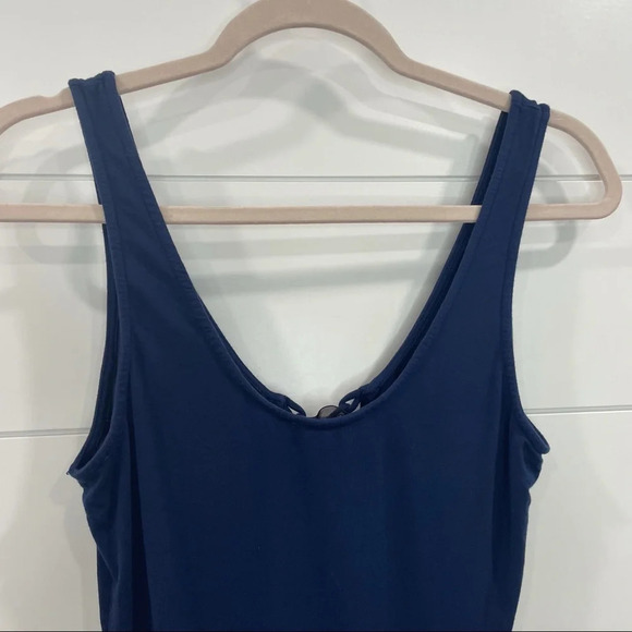 4SI3NNA Lace Up Bodysuit in Navy Blue Size Large - Picture 9 of 13